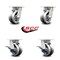 Service Caster 4 Inch Kingpinless V Groove Semi Steel Wheel Swivel Caster Set with 2 Brakes SCC SCC-KP30S420-VGR-2-SLB-2 - alternate 6